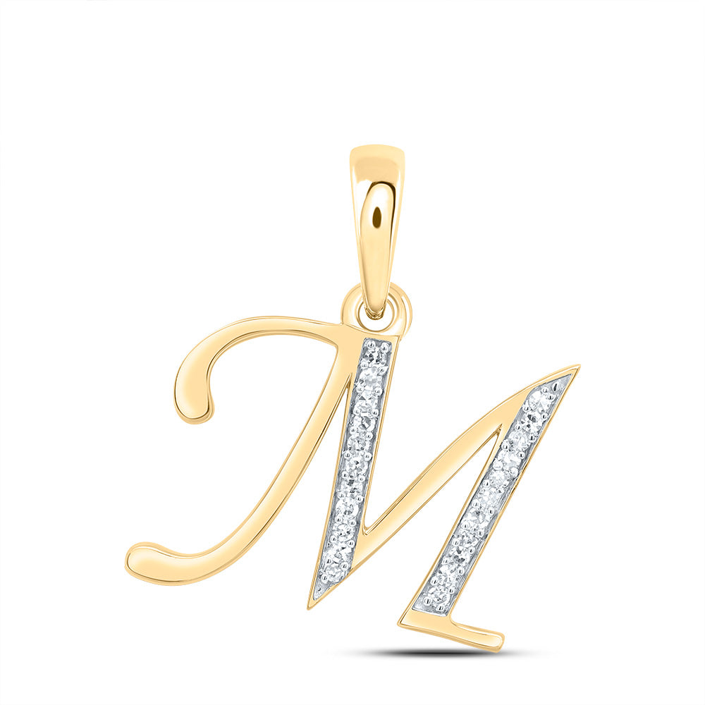 1/10Ctw-Dia Nk Gift Initial "M" Pendant (1.334 grams)