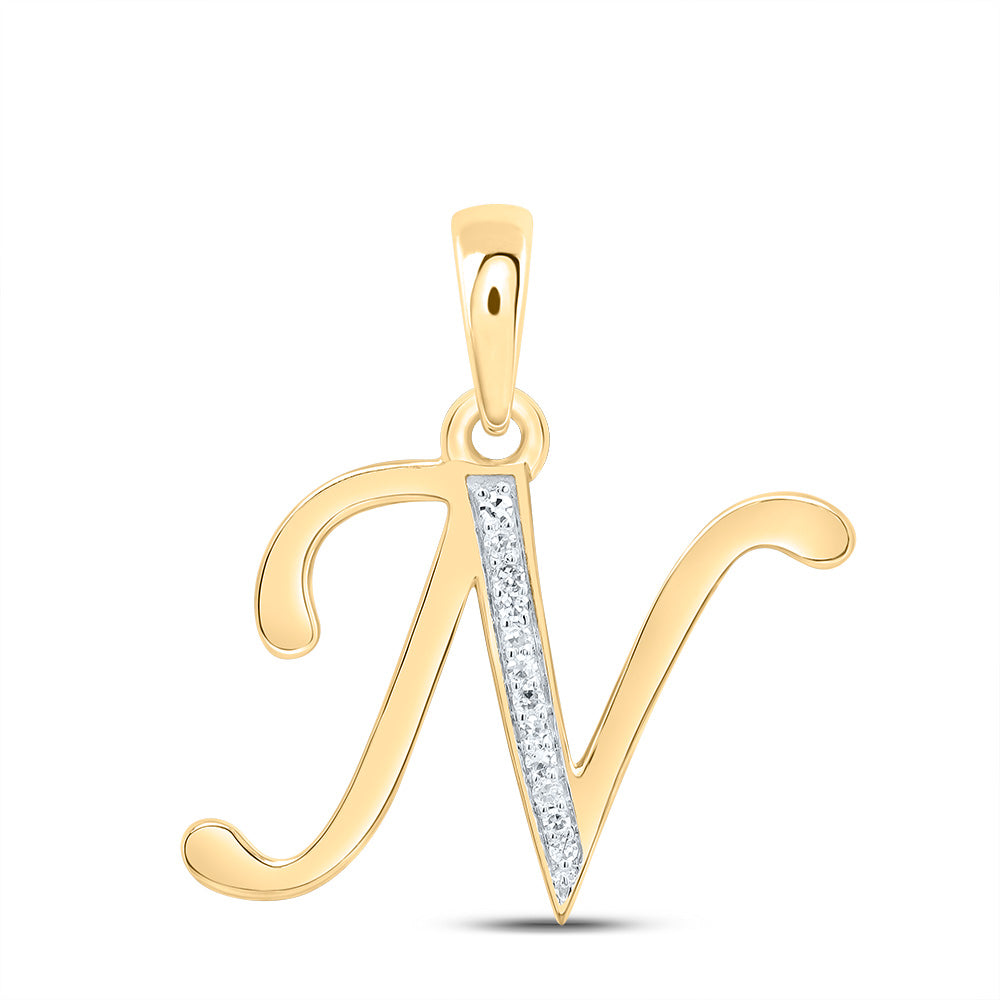 1/20Ctw-Dia Nk Gift Initial "N" Pendant (1.183 grams)