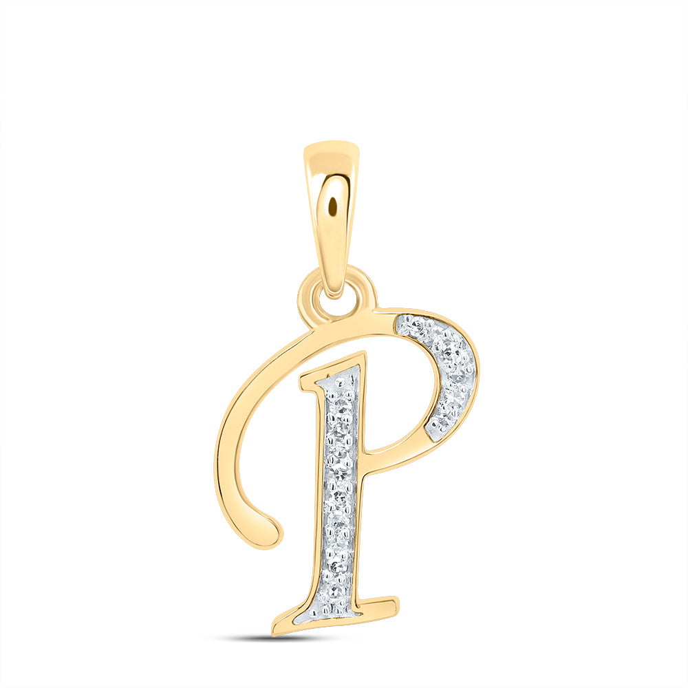 1/20Ctw-Dia Nk Gift Initial "P" Pendant (1.012 grams)
