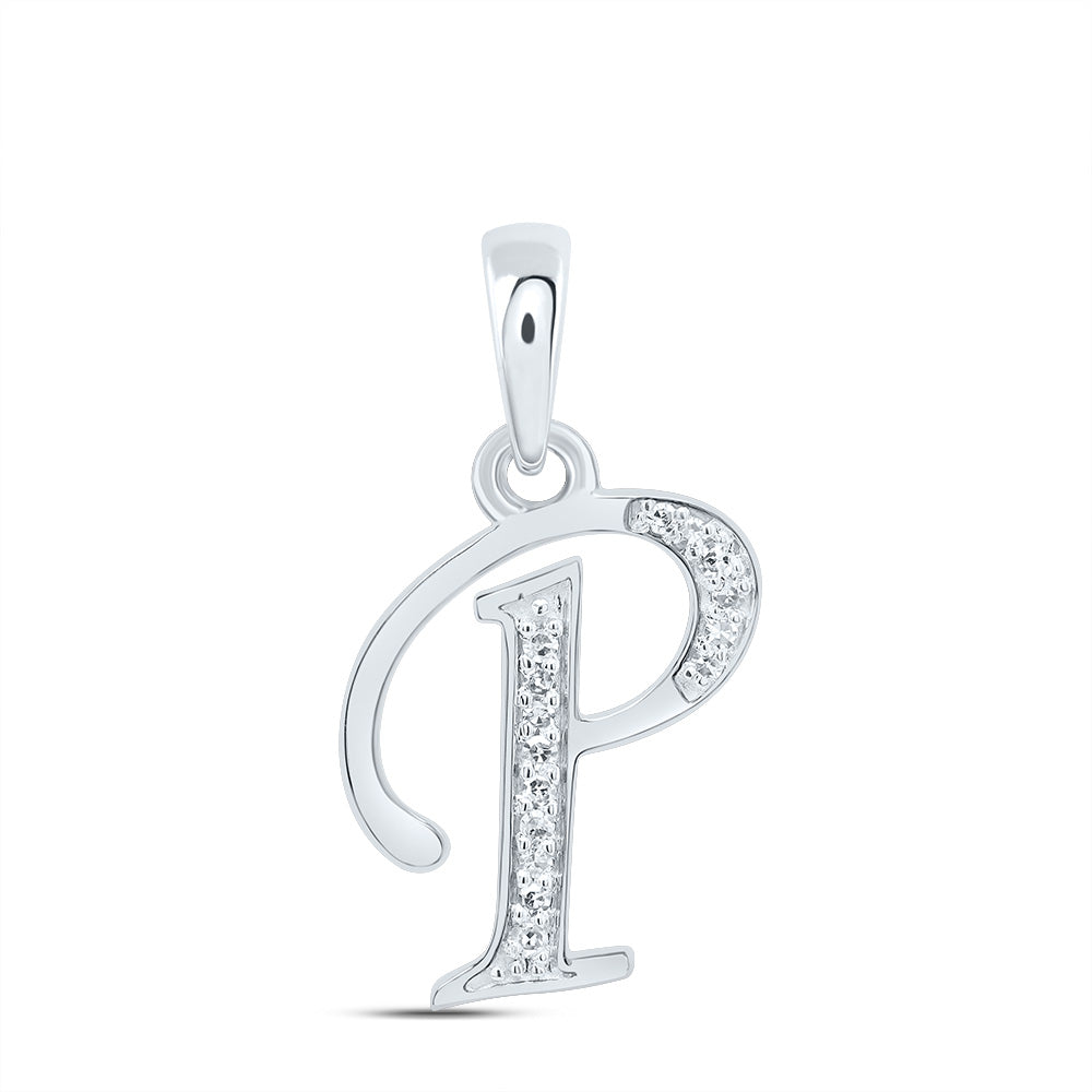 1/20Ctw-Dia Nk Gift Initial "P" Pendant (1.012 grams)