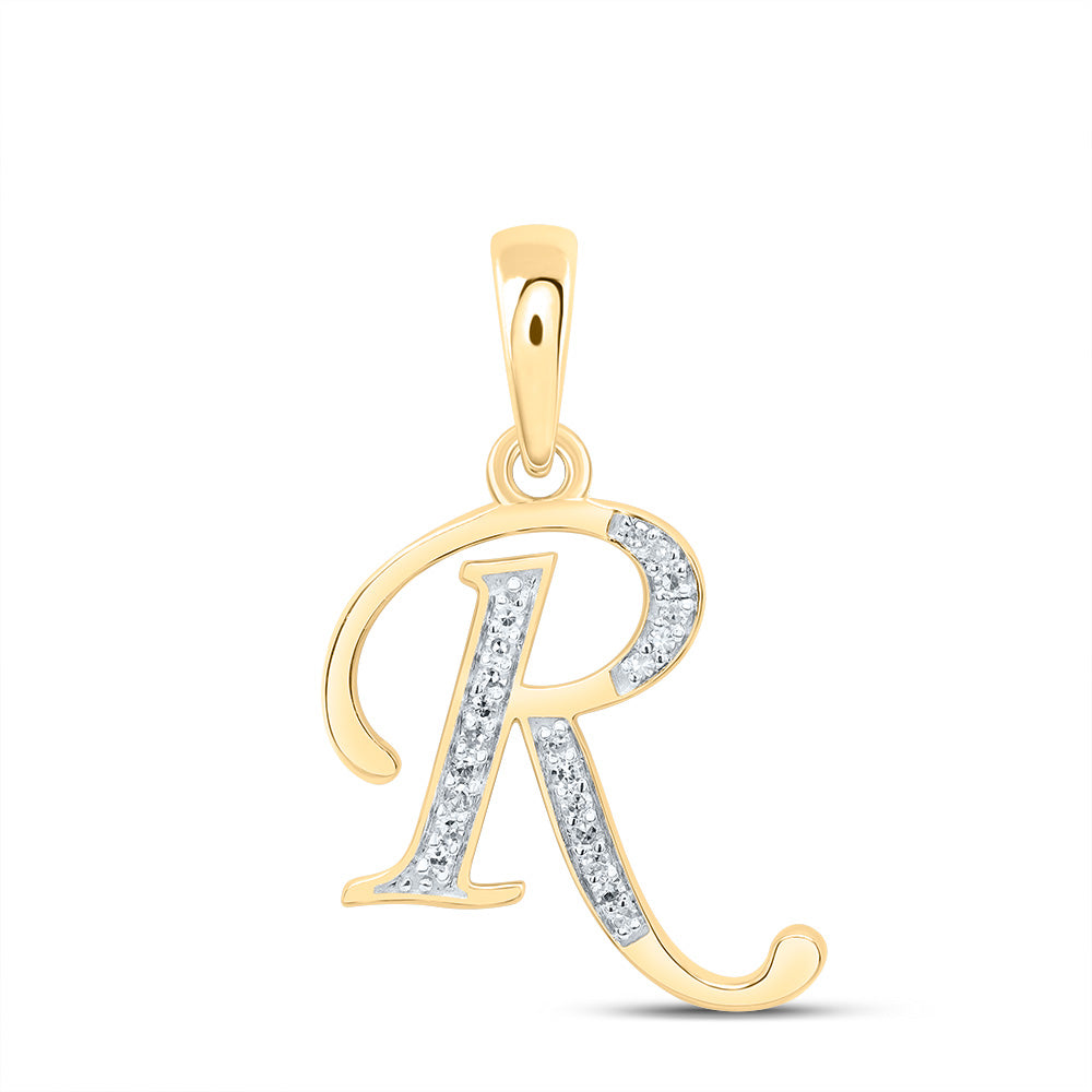 1/12Ctw-Dia Nk Gift Initial "R" Pendant (1.227 grams)
