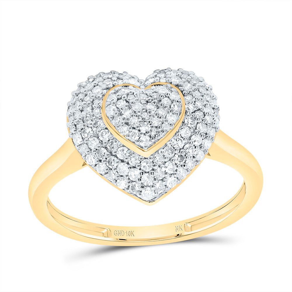 1/2Ctw-Nat Dia Nk Fashion Heart Ring (2.22 grams)