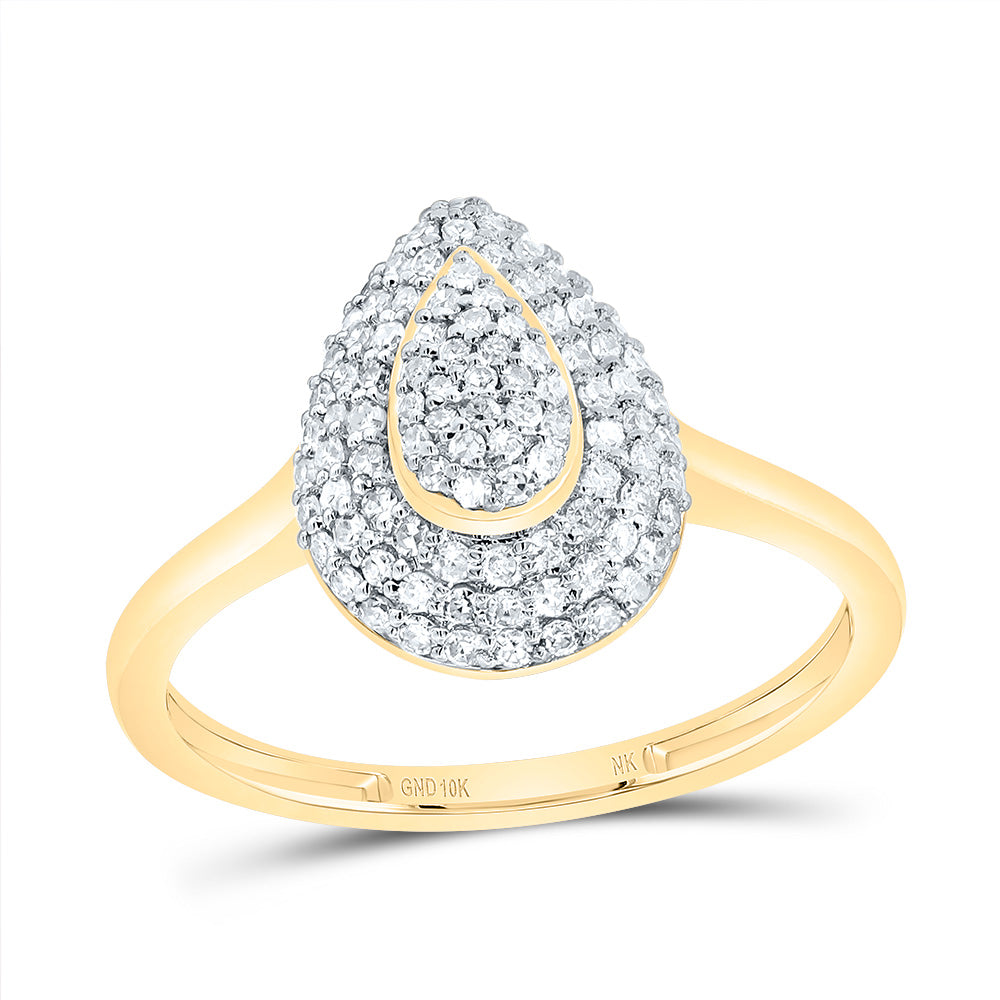 3/8Ctw-Dia Nk Fashion Pear Ring (1.95 grams)