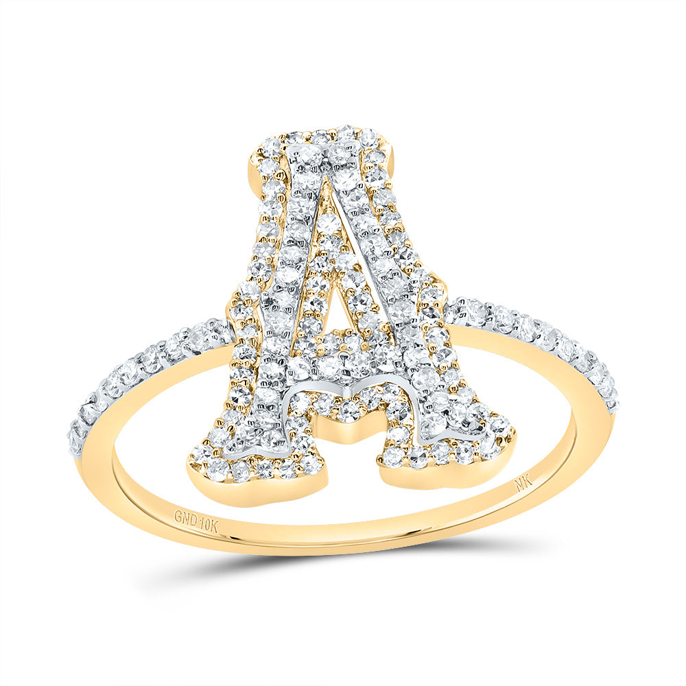 3/8Ctw-Dia Nk Fashion Initial "A" Ladies Ring (1.97 grams)