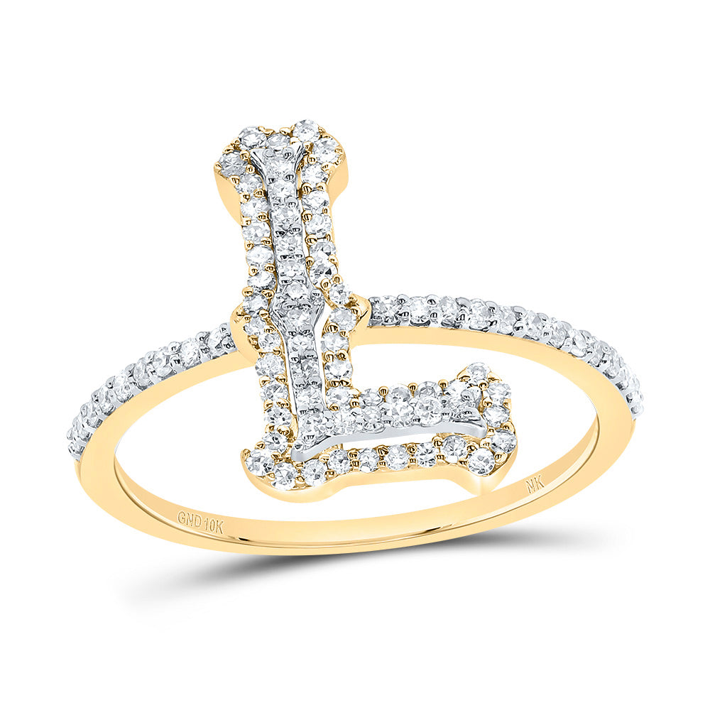1/3Ctw-Dia Nk Fashion Initial "L" Ladies Ring (1.81 grams)