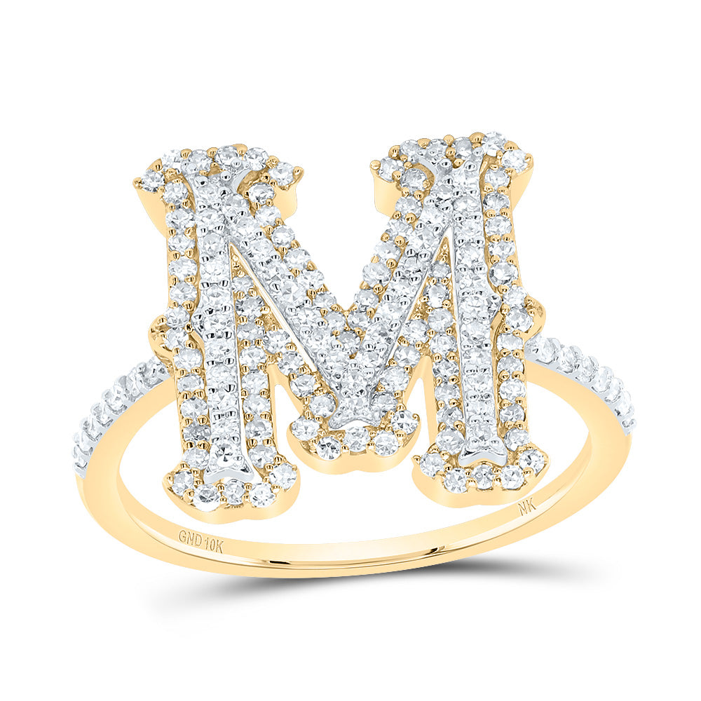 5/8Ctw-Dia Nk Fashion Initial "M" Ladies Ring (2.91 grams)