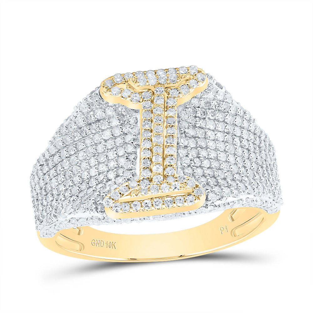 1 1/2Ctw-Dia P1 Initial "I" Men's Ring (4.89 grams)