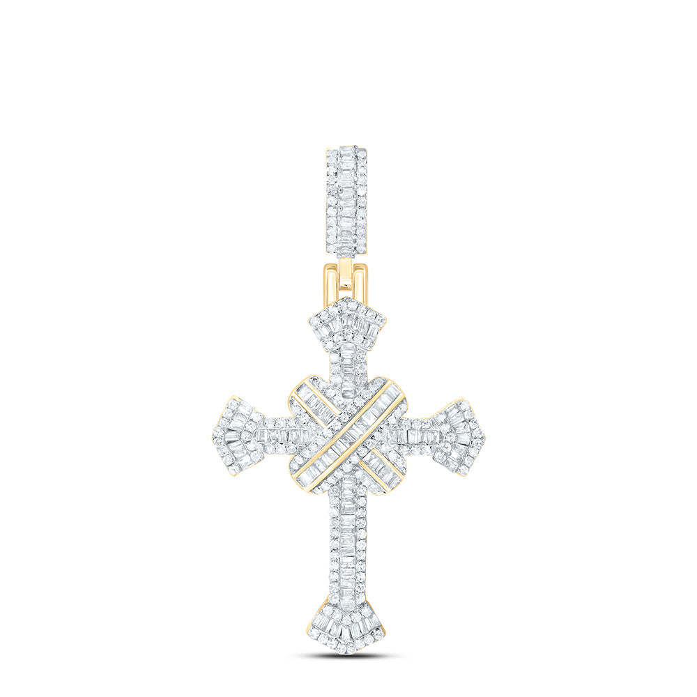 3/4Ctw-Dia Nk Fashion Cross Baguette Pendant (3.957 grams)