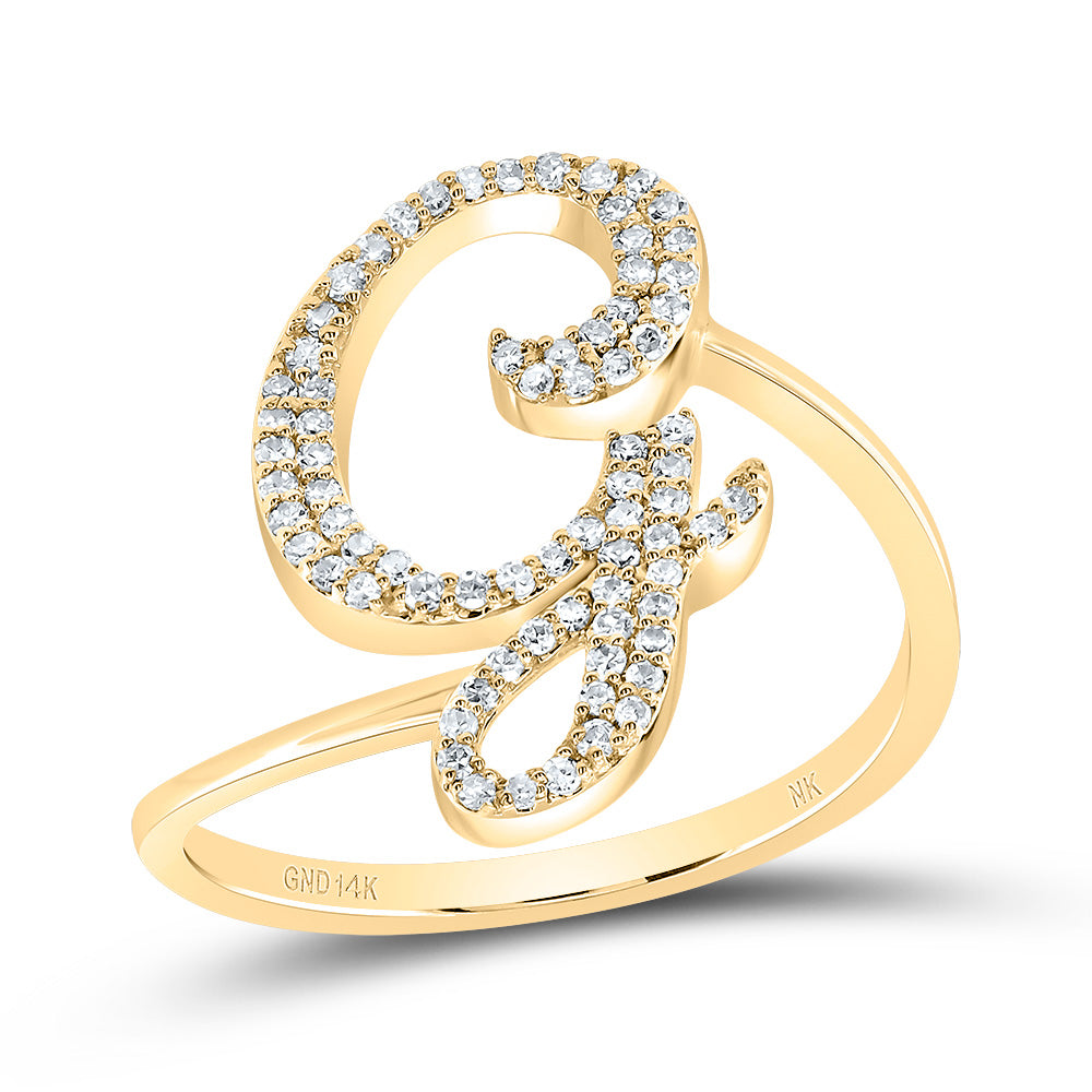 1/4Ctw-Dia Nk Gift Initial "G" Ring (2.55 grams)