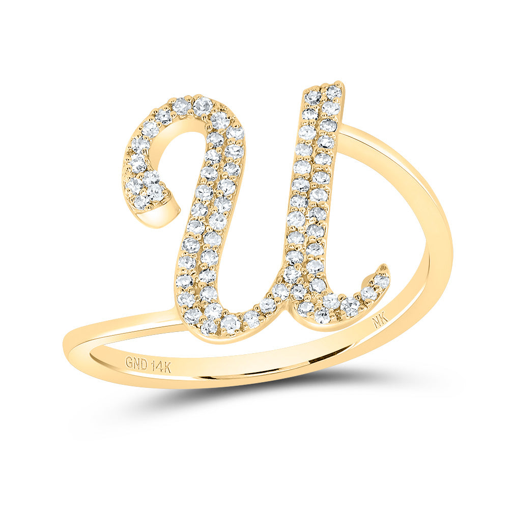 1/5Ctw-Dia Nk Gift Initial "U" Ring (2.06 grams)