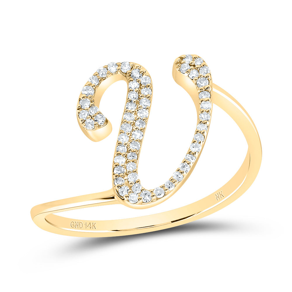 1/6Ctw-Dia Nk Gift Initial "V" Ring (1.97 grams)