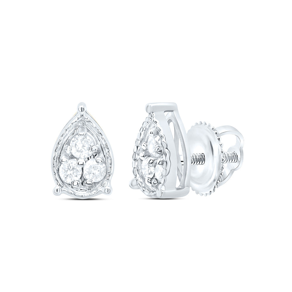 1/8Ctw-Dia P1 Gift Pear Stud Earring