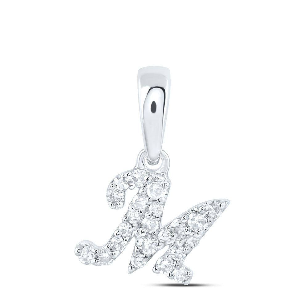 1/12Ctw-Dia Cn Gift Initial "M" Pendant (0.294667 grams)
