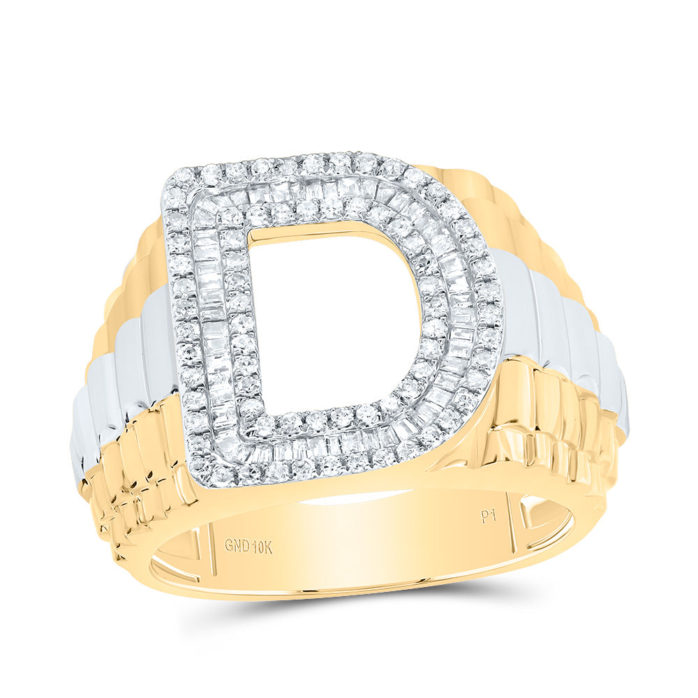 5/8Ctw-Dia P1 Initial "D" Men's Ring (9.76 grams)