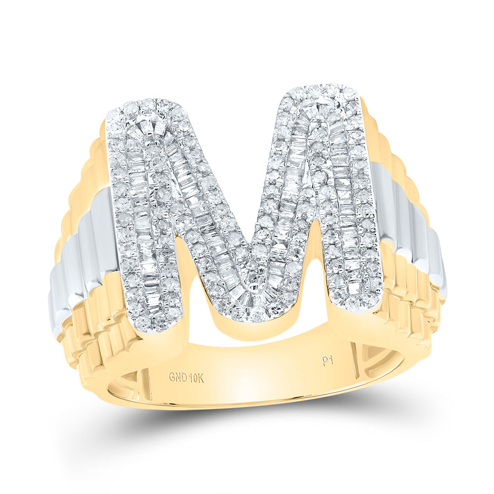 7/8Ctw-Dia P1 Initial "M" Men's Ring (9.49 grams)