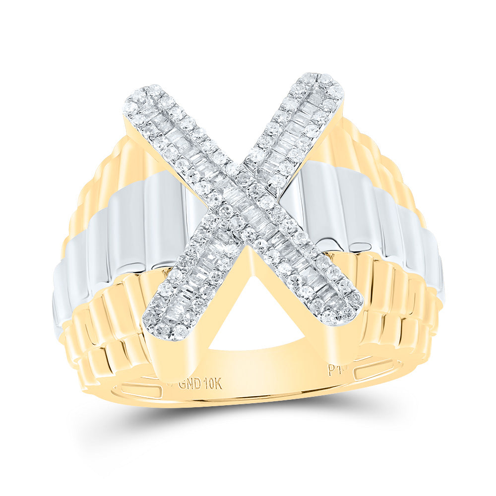 1/2Ctw-Dia P1 Initial "X" Men's Ring (9.89 grams)