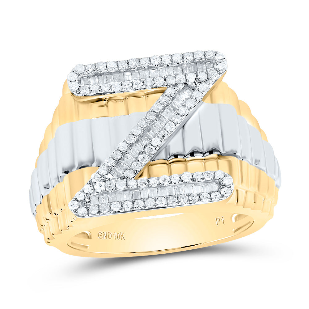 5/8Ctw-Dia P1 Initial "Z" Men's Ring (9.58 grams)
