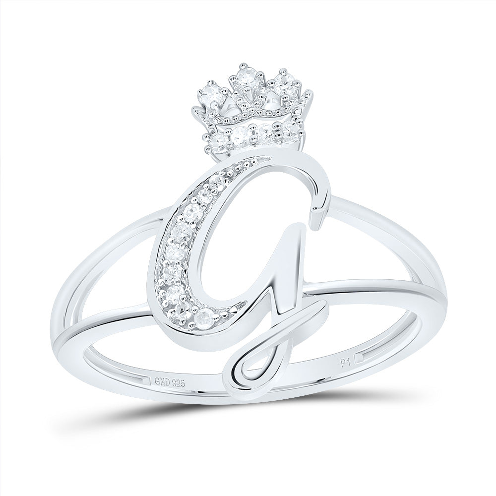 1/10Ctw-Dia P1 Gift Initial "G" Crown Ladies Ring (2.22 grams)