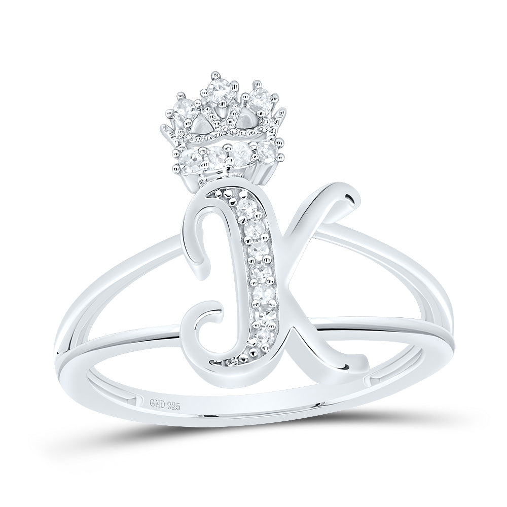1/12Ctw-Dia P1 Gift Initial "K" Crown Ladies Ring (2.01 grams)