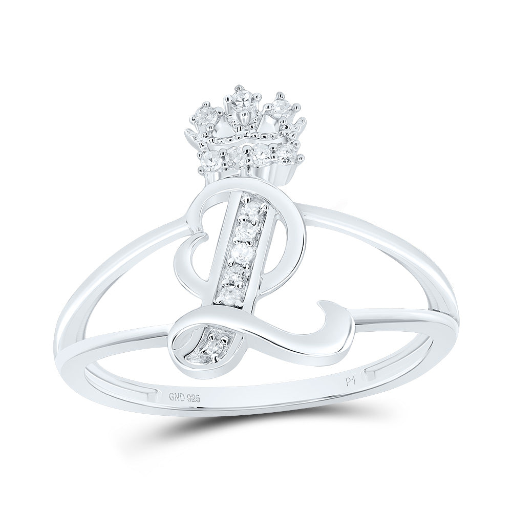 1/12Ctw-Dia P1 Gift Initial "L" Crown Ladies Ring (1.79 grams)