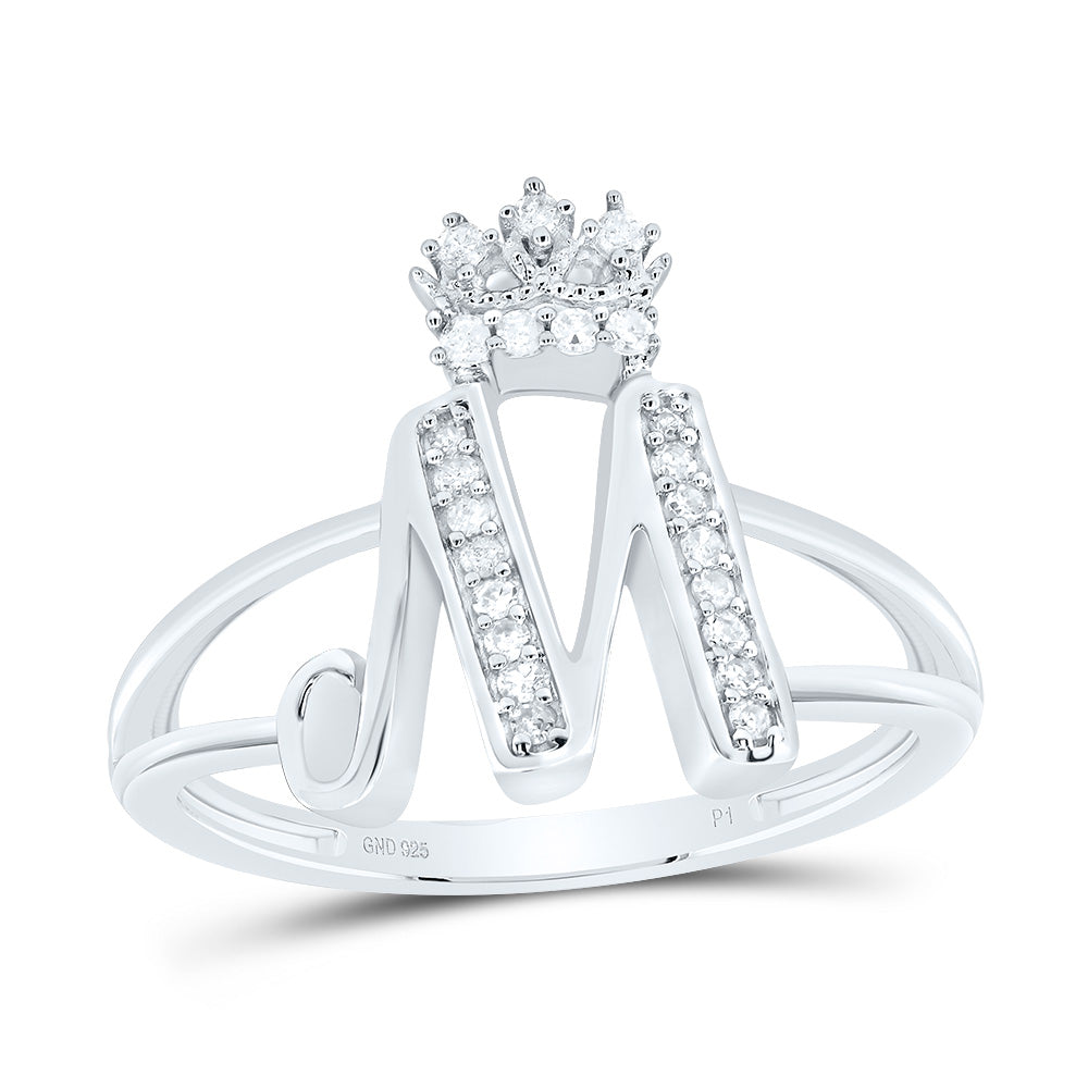 1/8Ctw-Dia P1 Gift Initial "M" Crown Ladies Ring (2.23 grams)