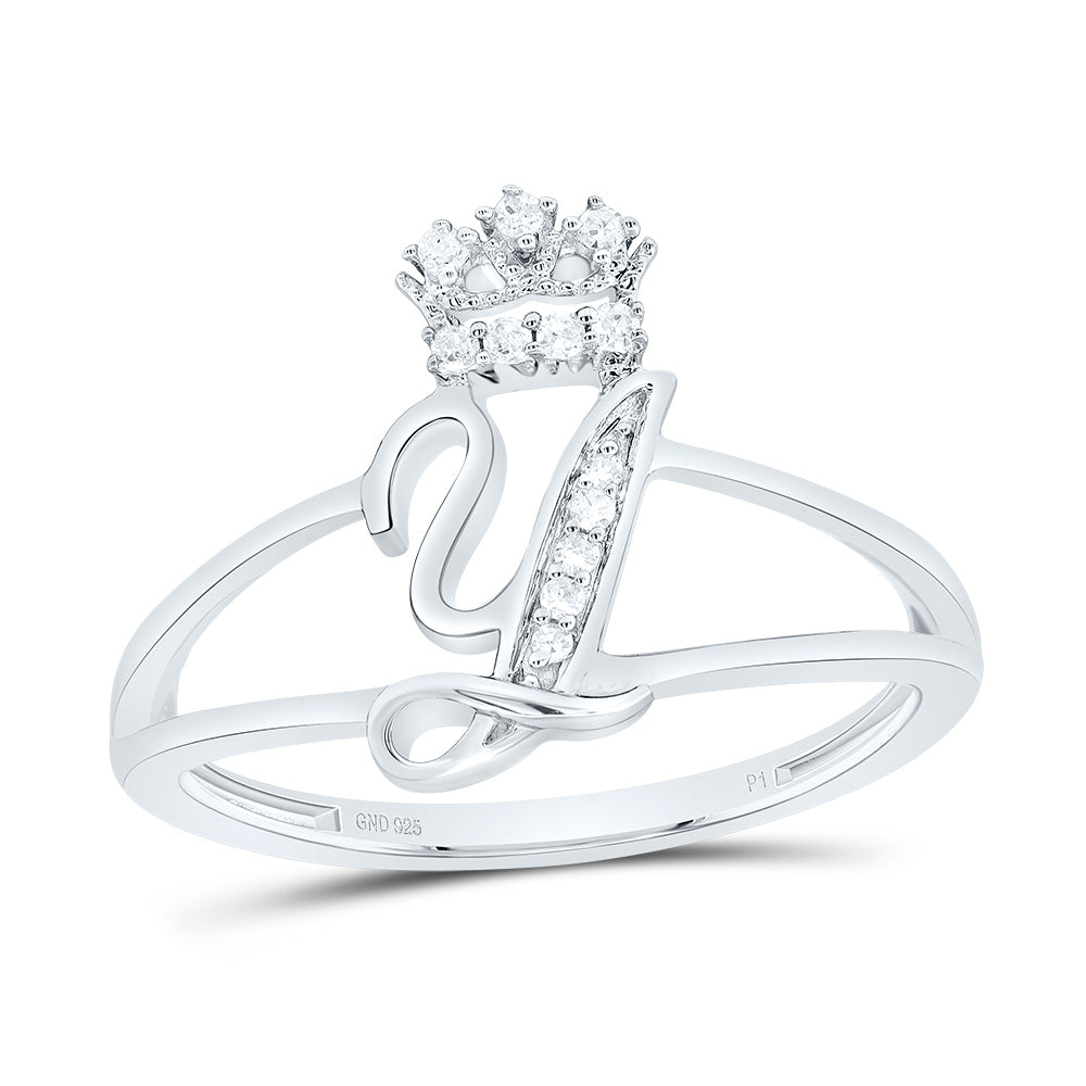 1/12Ctw-Dia P1 Gift Initial "Y" Crown Ladies Ring (1.88 grams)