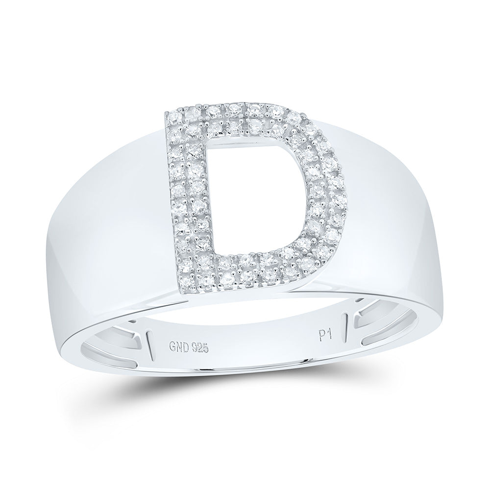 1/6Ctw-Dia P1 Initial "D" Men's Ring (4.22 grams)