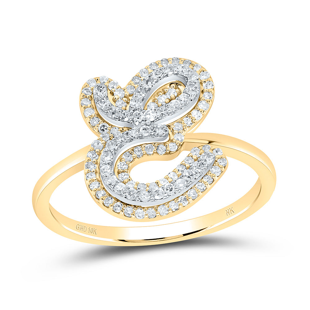 1/3Ctw-Dia Nk Fashion Initial "E" Ladies Ring (2.22 grams)