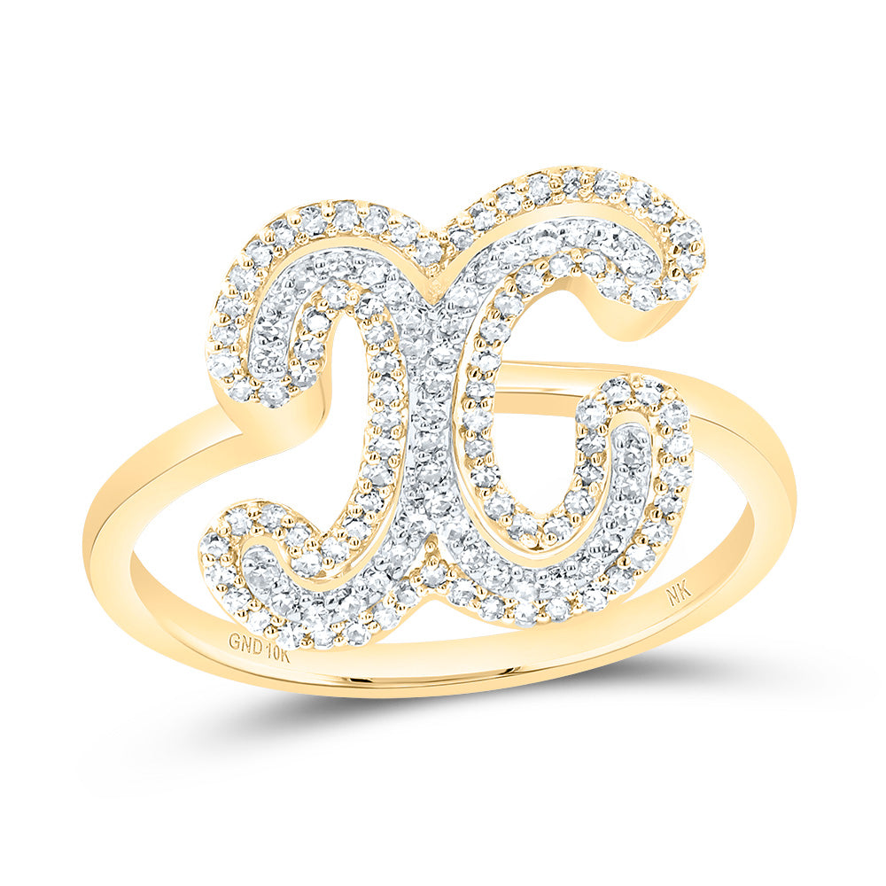 1/3Ctw-Dia Nk Fashion Initial "X" Ladies Ring (2.61 grams)