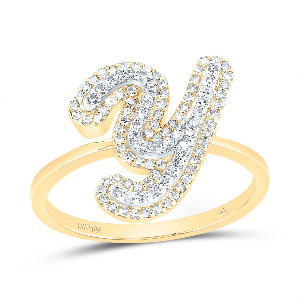 1/3Ctw-Dia Nk Fashion Initial "Y" Ladies Ring (2.3 grams)