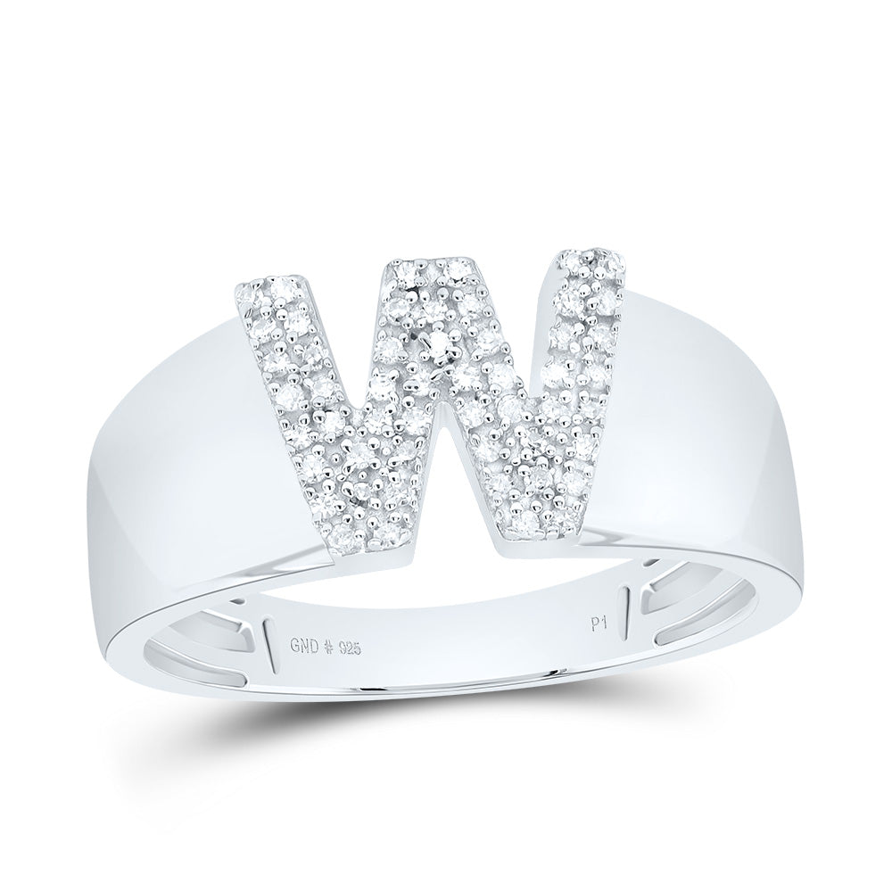 1/8Ctw-Dia P1 Gift Initial "W" Ladies Ring