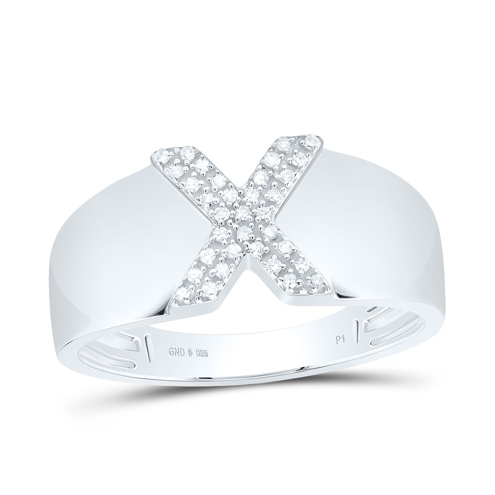 1/12Ctw-Dia P1 Gift Initial "X" Ladies Ring