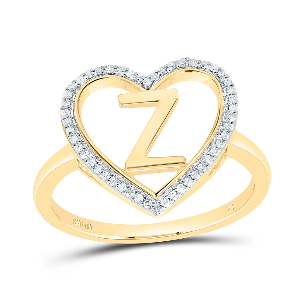 1/10Ctw-Nat Dia P1 Gift Initial "Z" Ladies Heart Ring