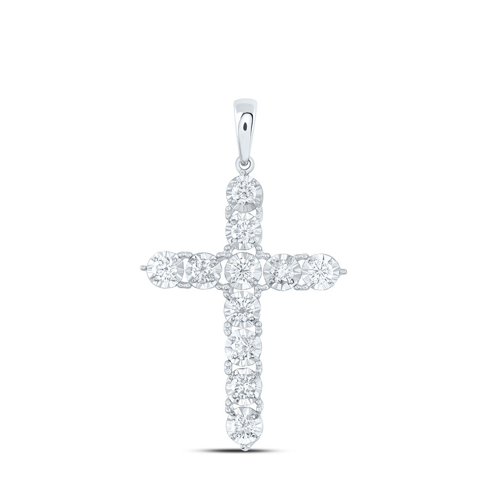 1/2Ctw-Dia Ana M Fashion Cross Pendant
