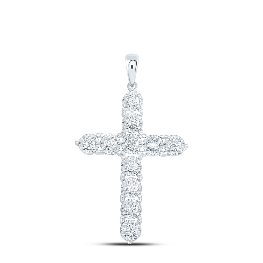 3/4Ctw-Dia Ana M Fashion Cross Pendant