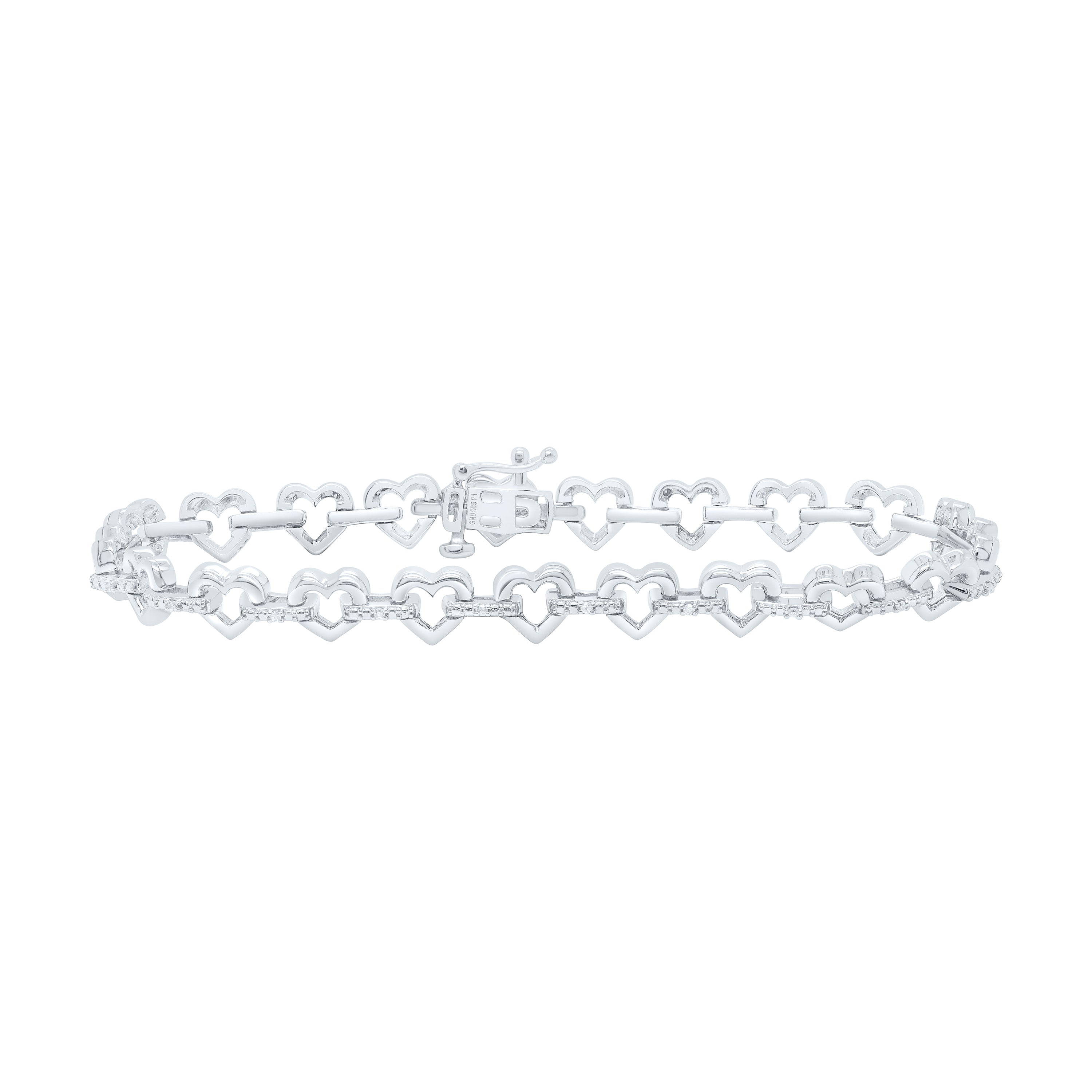 1/10Ctw-Nat Dia P1 Gift Heart Bracelet (7 Inch)