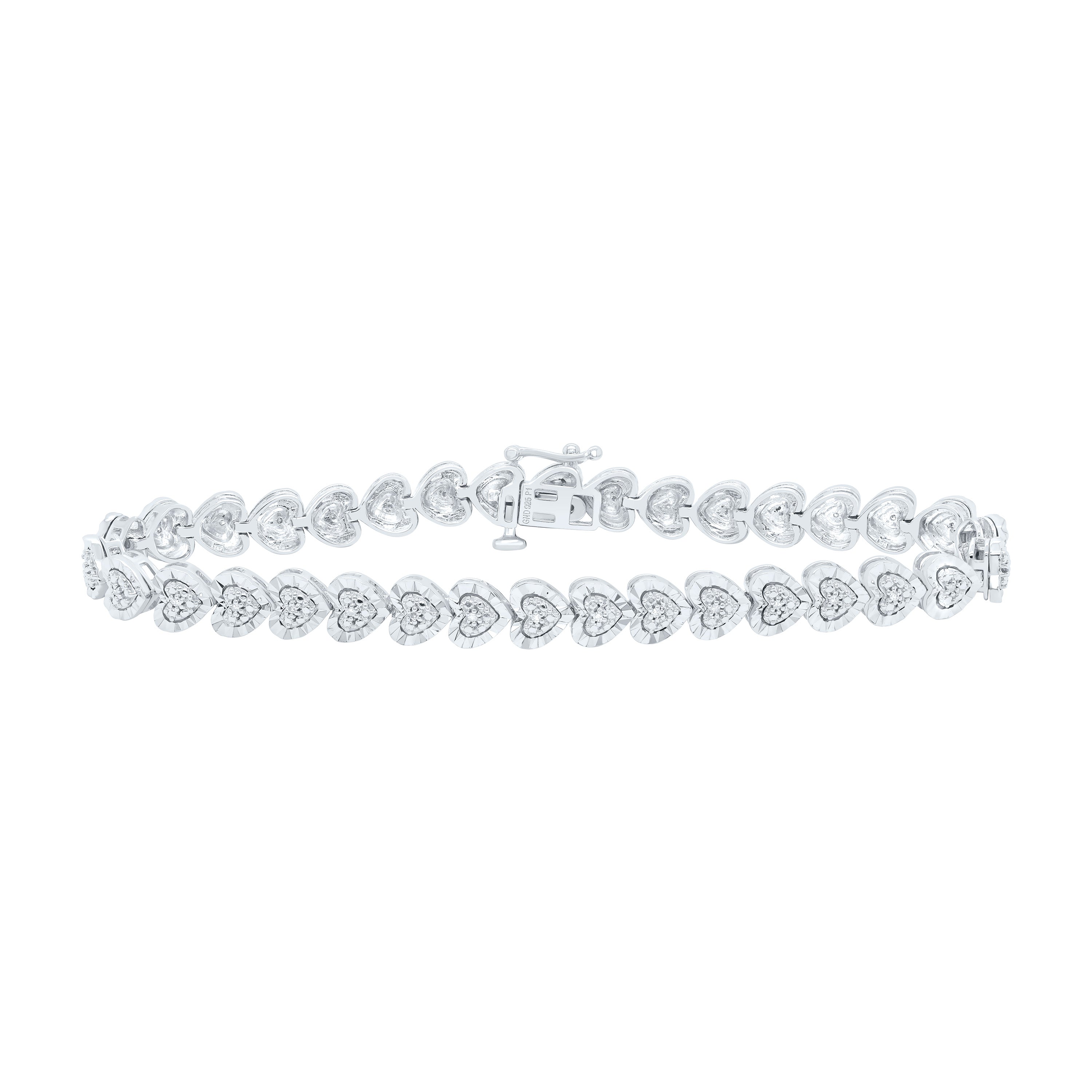 1/8Ctw-Nat Dia P1 Gift Heart Bracelet (7 Inch)