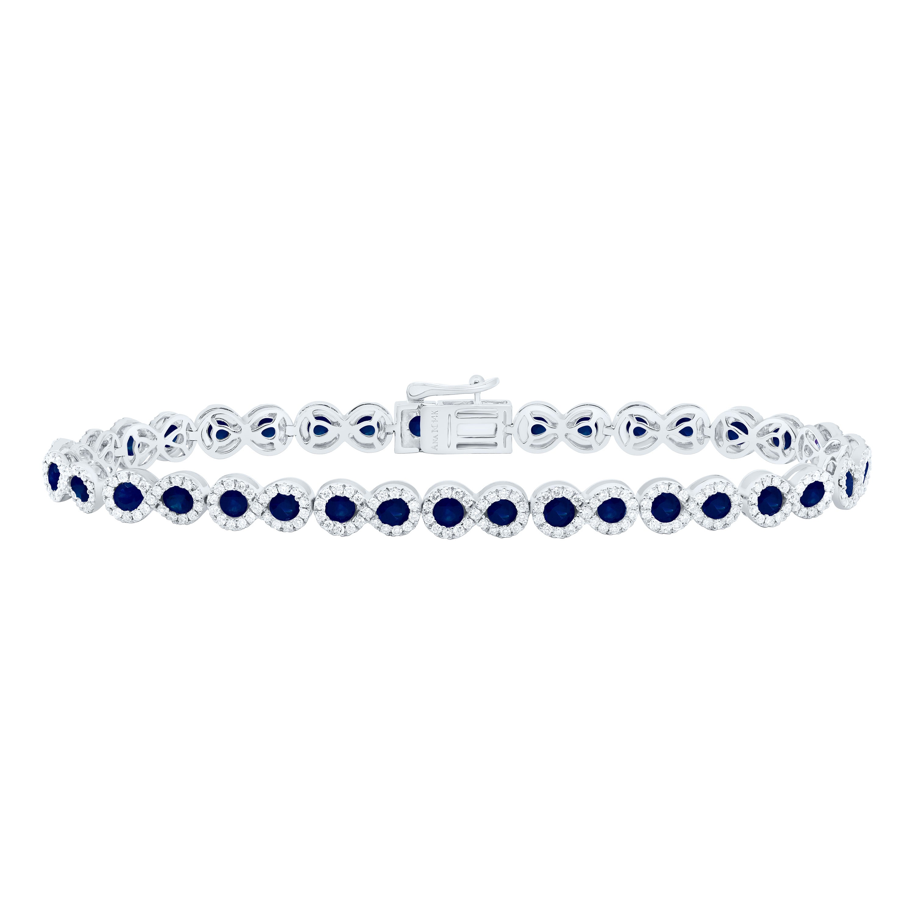 1 3/8Ctw-Nat Dia Ana M 3Ctw-Rd-Bs Nat Gem Bracelet (7 Inch)