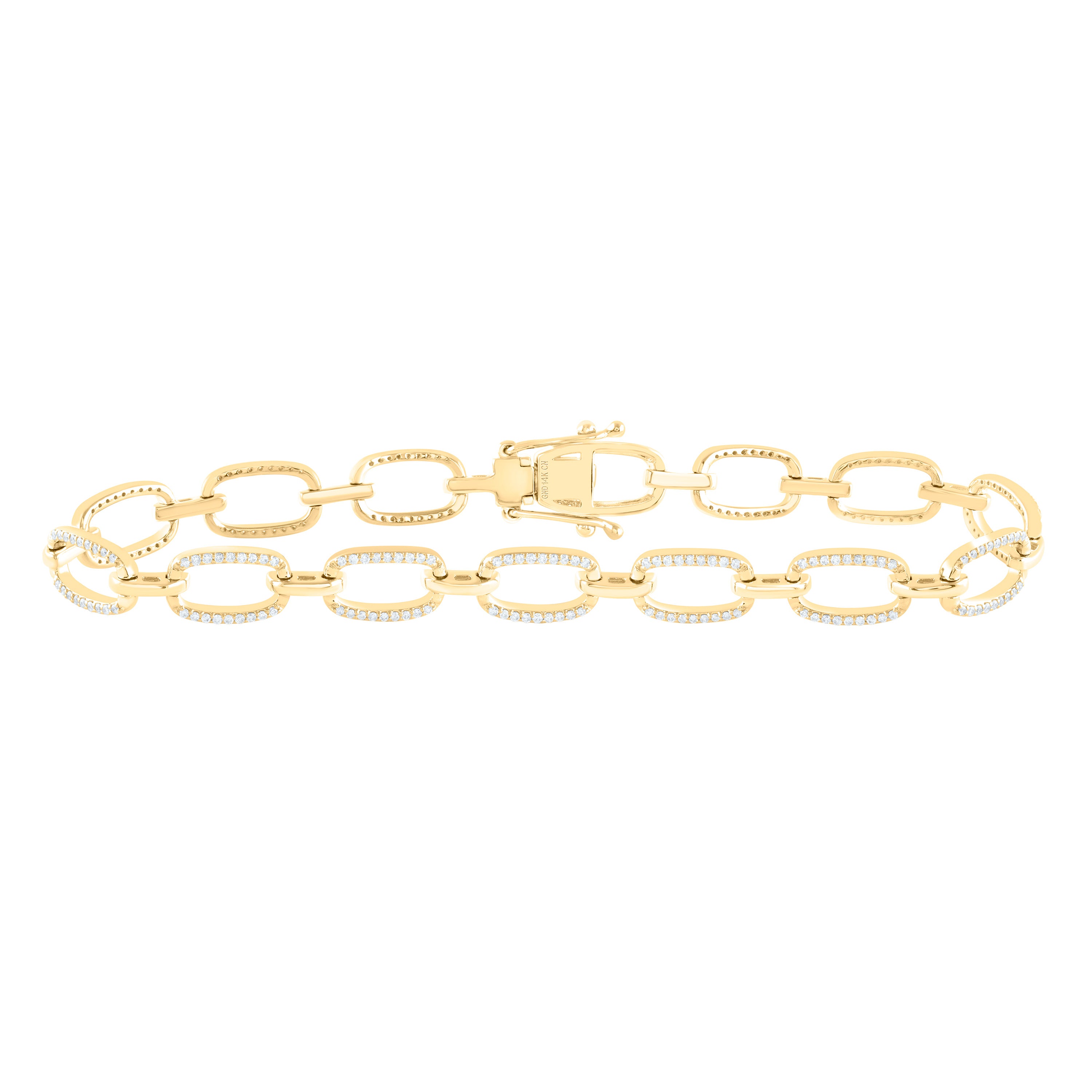 3/4Ctw-Nat Dia Cn (6.5 Mm) Ladies Cuban Bracelet (7 Inch)