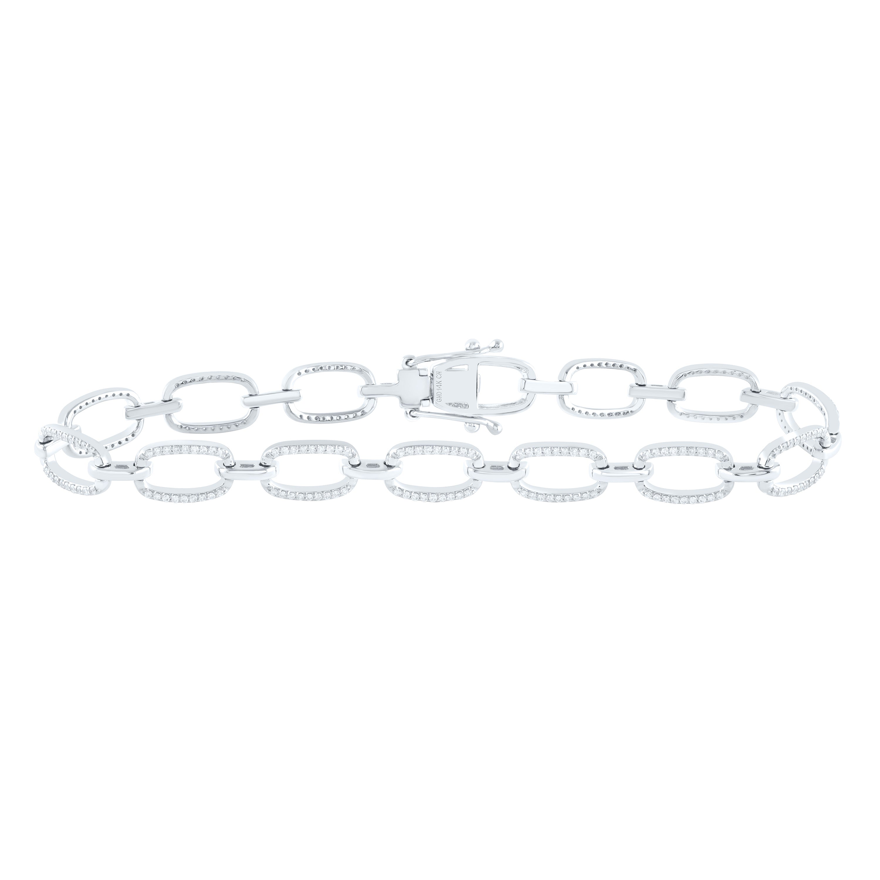 3/4Ctw-Nat Dia Cn (6.5 Mm) Ladies Cuban Bracelet (7 Inch)
