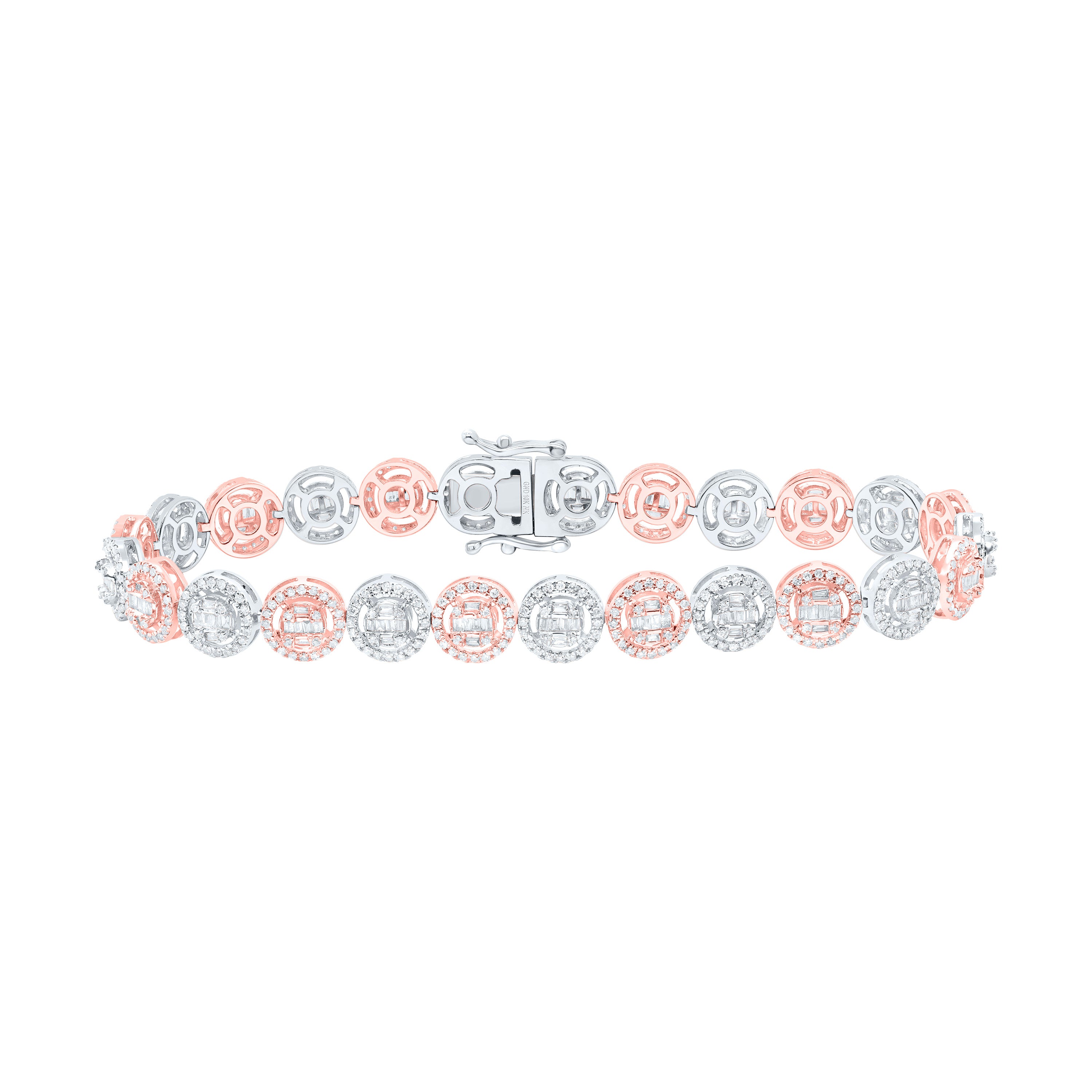 2 5/8Ctw-Nat Dia Nk Fashion Round Bracelet (8 Inch)