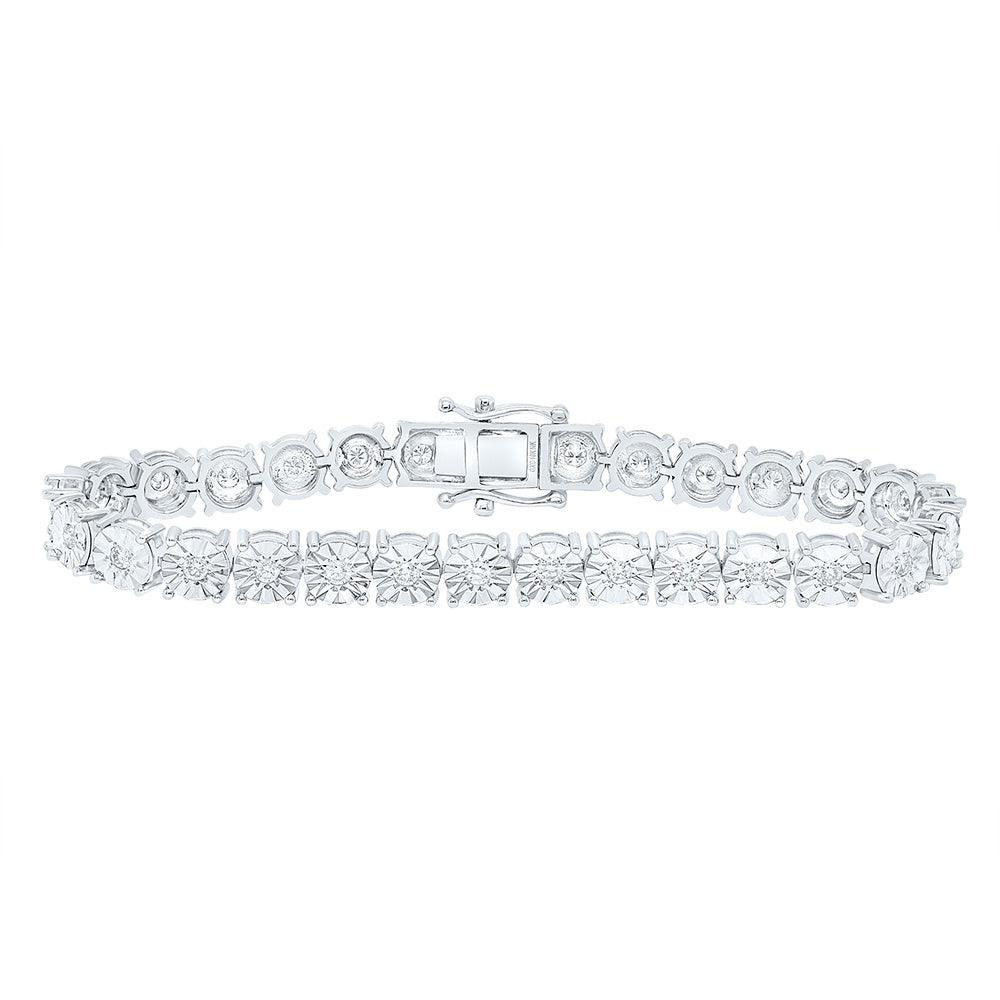 1 1/5Ctw-Nat Dia Nk Fashion 6.0Mm Fanuk Tennis Bracelet (7 Inch)