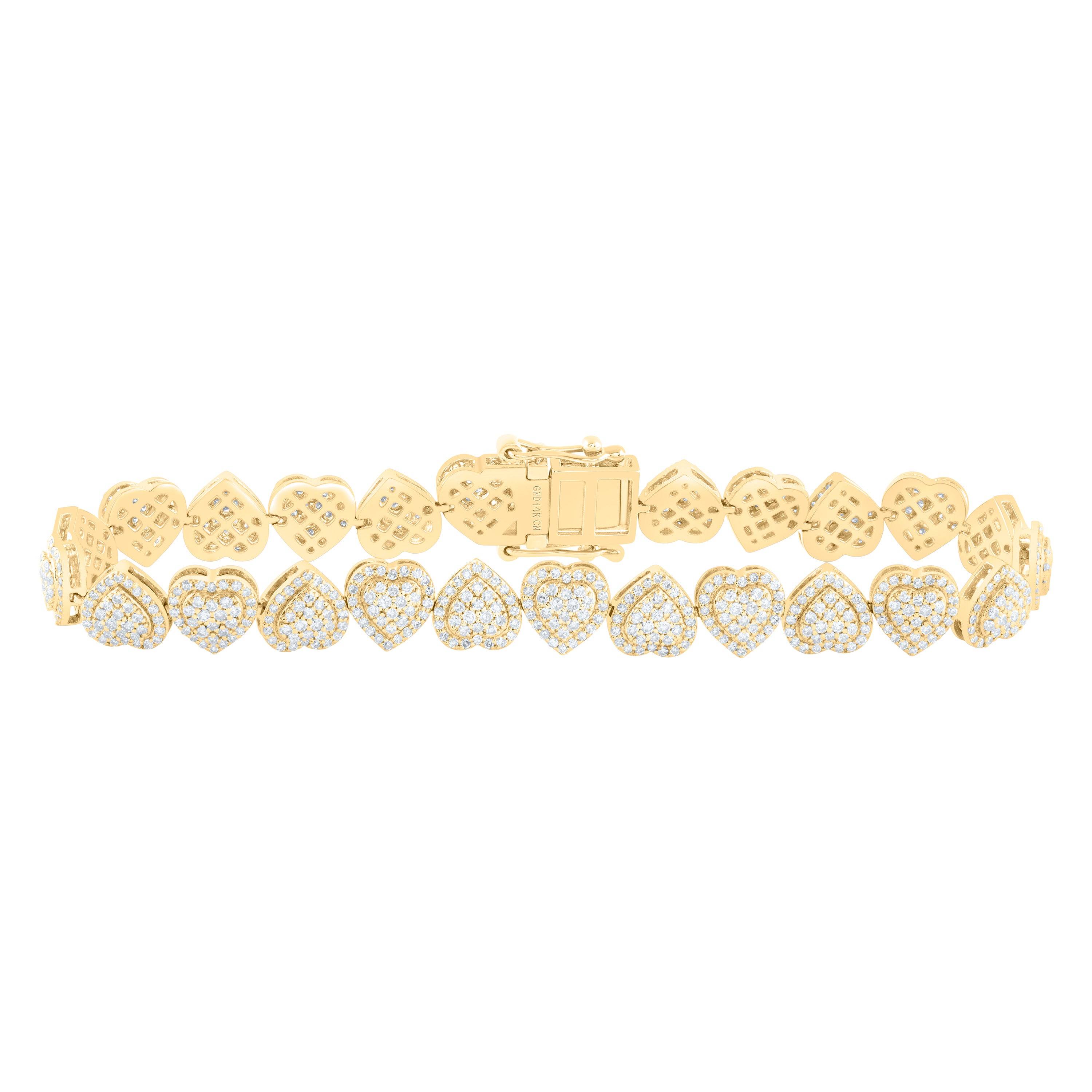 2 3/4Ctw-Nat Dia Cn Fashion Heart Bracelet (7 Inch)