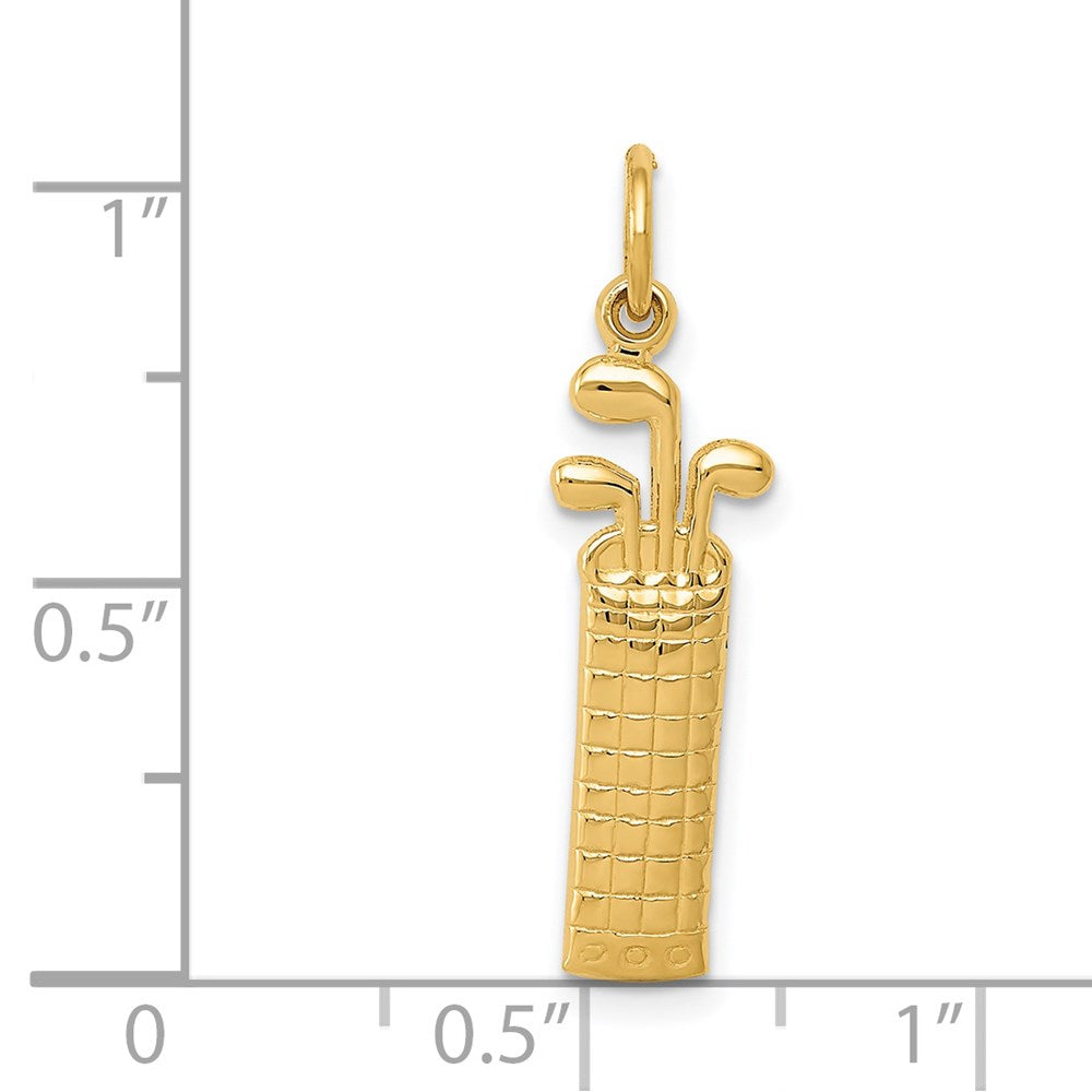 14k Yellow Gold 7 mm Golf Bag Charm (1.1 grams)