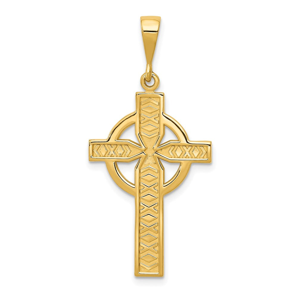 14k Yellow Gold 11 mm Celtic Cross Pendant