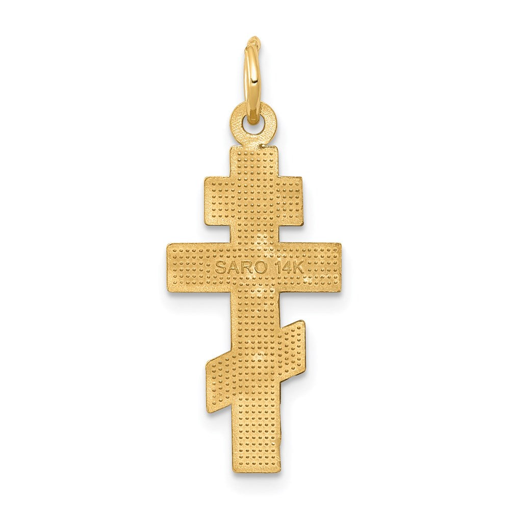 14k Yellow Gold 12 mm Eastern Orthodox Cross Charm (1.11 grams)