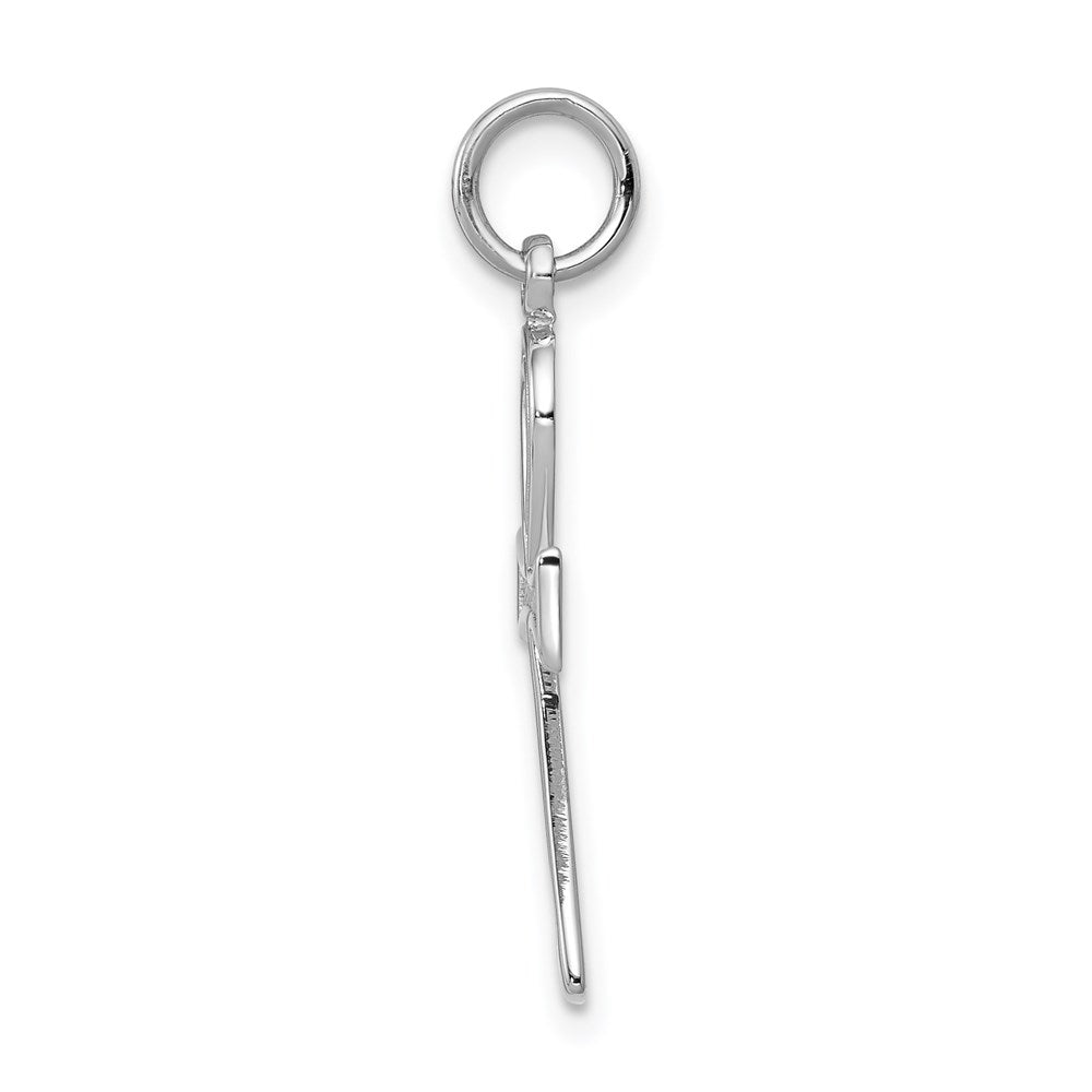 14k White Gold 12 mm Ankh Cross Pendant (0.92 grams)