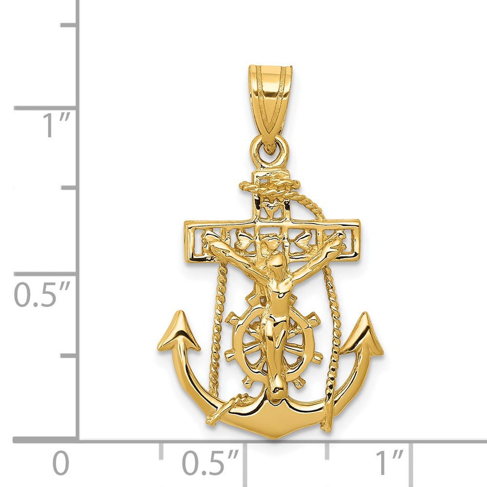 14k Yellow Gold 18 mm Mariners Cross Pendant (1.9 grams)