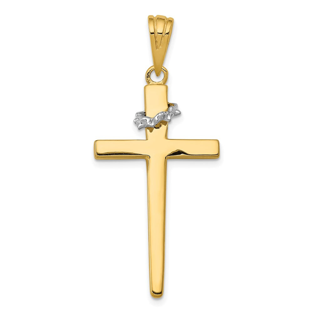 14K Two-Tone Cross with Crown of Thorns Pendant (3.13 grams)