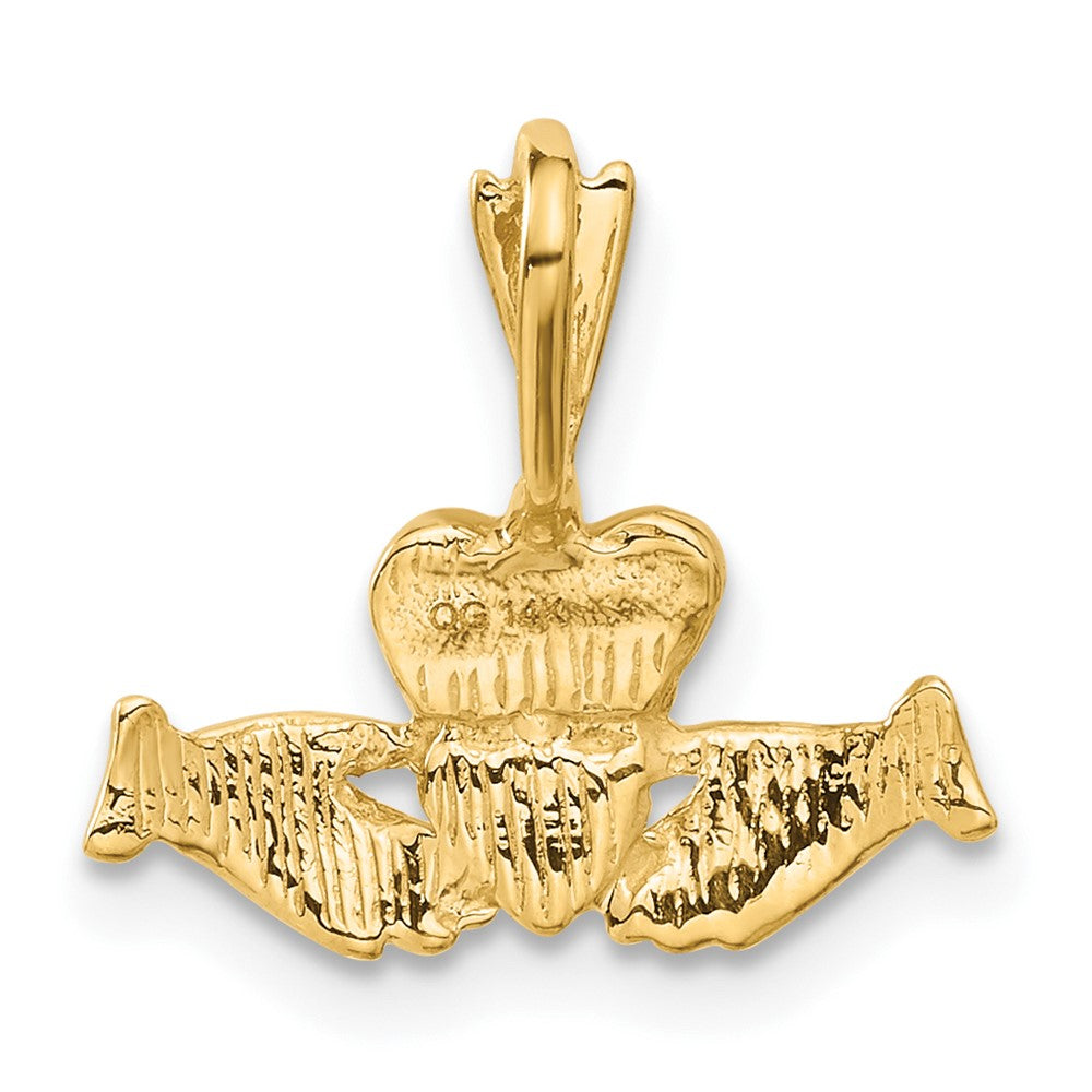14k Yellow Gold 18 mm Claddagh Charm (0.98 grams)